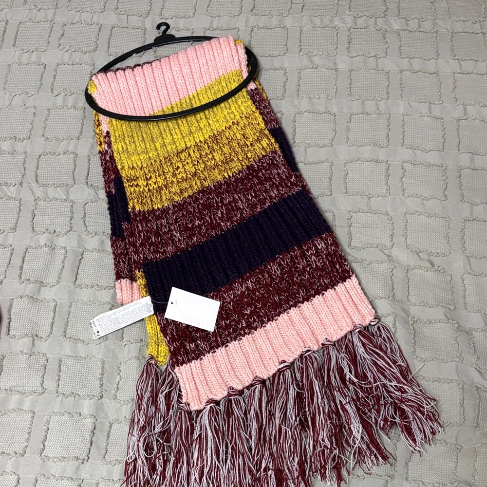 Forever 21 Colorful Knit Scarf with Fringe